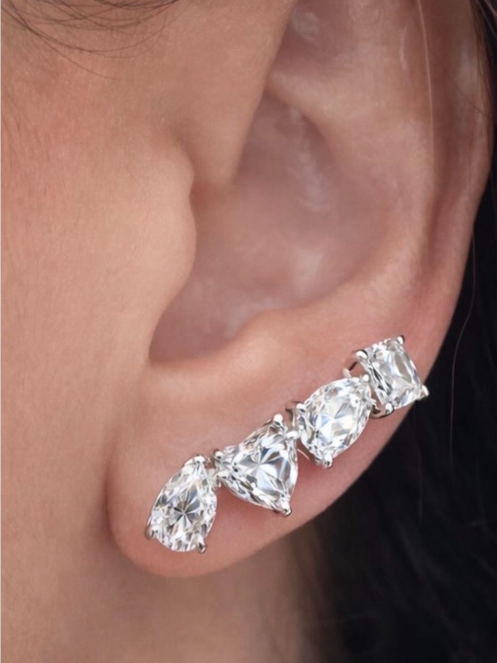 Lab Diamond Crawler Earring